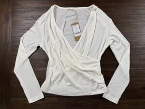 OGL Ballet Wrap Women’s Medium White Cashmere Tencel bare-skin softness